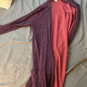 Lularoe pink and purple stripe duster cardigan